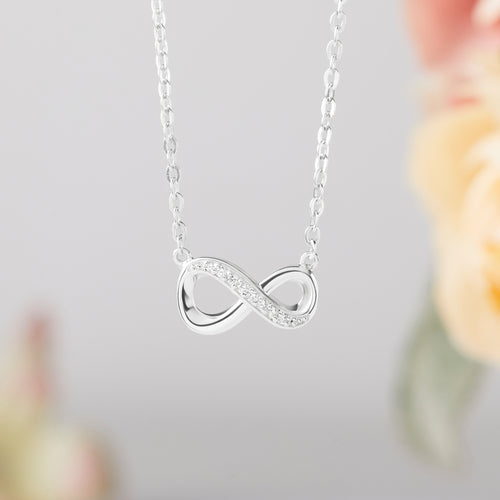 Witte CZ-steen Infinity-ketting
