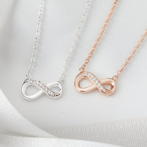 Witte CZ-steen Infinity-ketting