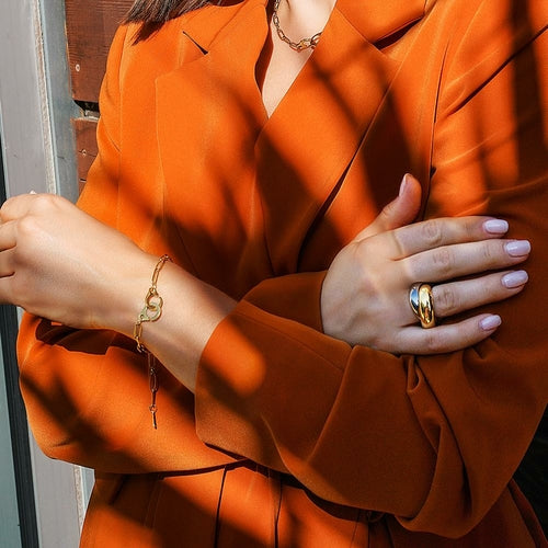 Sieradenset met paperclip-schakels