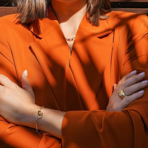 Sieradenset met paperclip-schakels