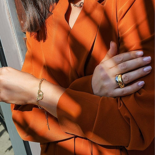 Sieradenset met paperclip-schakels